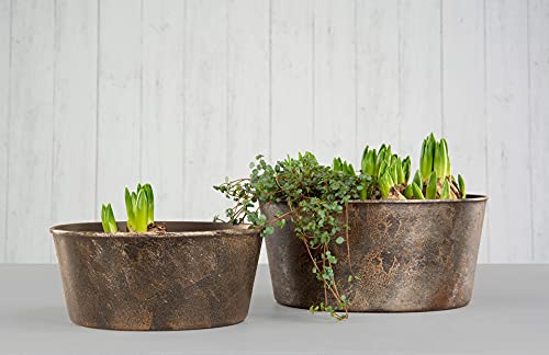 me Kunststoff Pflanzschale Pflanzkübel Blumenkübel Pflanztopf Blumentopf Vintage Rostoptik Shabby Chic Cottage 29x13cm