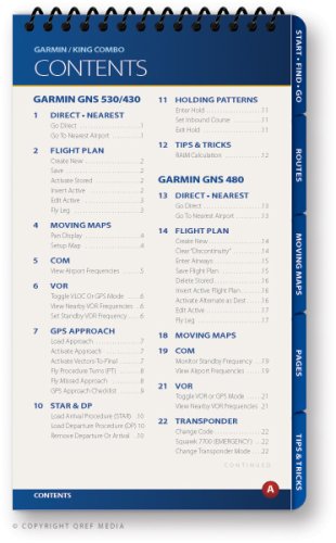Garmin/King Combo GNS 430/530/480/KLN94 Qref Checklist (Qref Avionics Quick Reference)      Spiral-bound – January 1, 2009