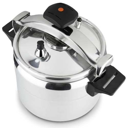 Marmicoc Alumax Autocuiseur traditionnel de 10 l, aluminium extra épais, 3 systèmes de sécurité, compatible avec vitrocéramique, gaz et électrique