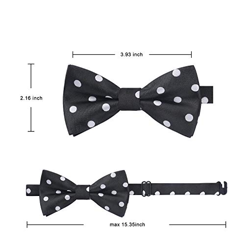 Image of HISDERN Bow Ties for Boys Pre Tied Toddler Bow Tie Adjustable Kids Bowties Clip On Fun Patterned Bowties for Wedding Party