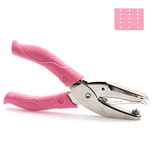 1 Pack 1/16 Inch Small Mini Tiny Shaped Circle Metal Single Handheld Hole Paper Punch Punchers with Soft-Handled for Tags Clothing Ticket (Small Circle)