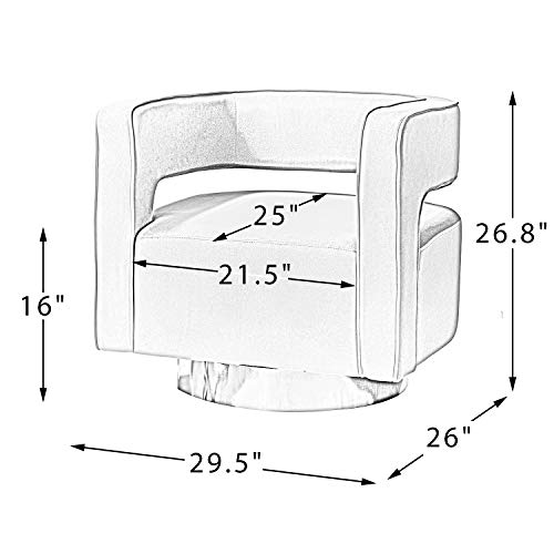 Sillón Barrel Giratorio Moderno Curvado Negro miniatura 2