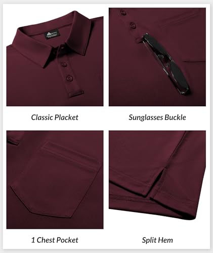 SCODI 7 Pack Polo Shirts for Men with Pocket Short Sleeve Golf Work Tshirt - image 5