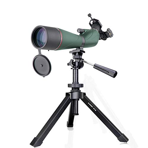 Svbony SV408 Telescopio Terrestre, 20-60x80 Telescopio con Trípode, HD FMC Óptica Porro Prisma Catalejos Impermeable con Adaptador de Teléfono para Tiro al Blanco, Tiro con Arco, Luna
