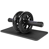 Soomloom アブホイール エクササイズウィル スリムトレーナー静音 腹筋ローラー エクササイズローラー 膝を保護するマット付き