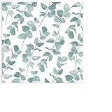 ARTEBENE Serviette Papierserviette Tissue Hochzeit Hochzeitsfeier Eukalyptus Hochzeitsserviette | 20 Stück |25x25cm | 3-lagig | Hochwertige Servietten für Feiern, Geburtstage, Kaffee und Kuchen Grün