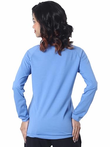 Image of London Hills Women's Cotton Regular Fit Tshirt Full Sleeve Zipper Tshirt T-Shirt Full Sleeves