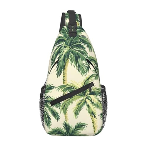 Morrales de senderismo sling bag con diseño Green Palm Tree miniatura 1