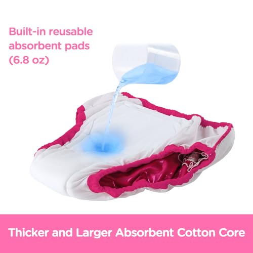 Image of Littleforbig Comfortable Washable Reusable Ruffled Lace Bow Pretty Shiny Glitter Waterproof Adult Training Pants