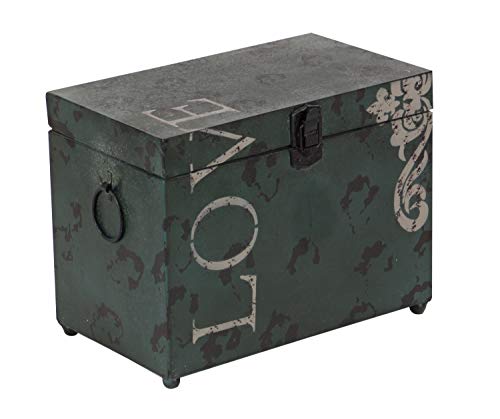 Deco 79 Metal Live Love Laugh Box With Hinged Lid, Set Of 3 16", 12", 9"W, Multi Colored #TOP5