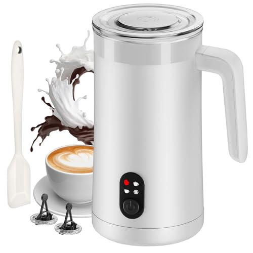 Ovetedot Milchaufschäumer, 4-in-1 Milchaufschäumer Elektrischer für Heißen und Kalten Milchschaum, Schneeweiß