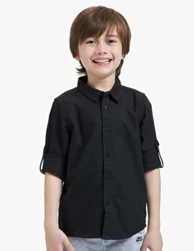 Image of Amazon Brand - Symbol Boys 100% Cotton Solid Casual Shirt | Full Sleeves | Regular Fit | Age 2-14 Years
