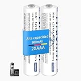 Pilas Recargables AAA 800 mAh, 1,2 V para Gigaset Teléfonos Inalámbricos，AAA Ni-MH Baterías Recargables para Panosonic Teléfonos Inalámbricos，Equipos Domésticos，Baja Autodescarga (2 Piezas)
