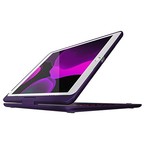 Ipad Keyboard Case For Ipad 2018 (6Th Gen) - Ipad 2017 (5Th Gen) - Ipad Pro 9.7 - Ipad Air 2 & 1 - Thin & Light - 360 Rotatable - Wireless/Bt - Backlit 10 Color - Ipad Case With Keyboard (Violet) #TOP4