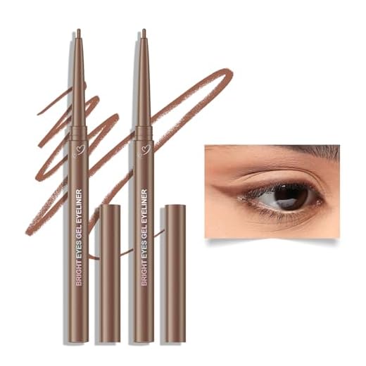 KYDA Lápis delineador de gel marrom claro, delineador fosco cremoso liso, delineador de giz de cera retrátil, ultra-pigmentado, à prova d'água e à prova de manchas