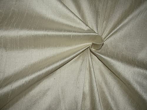Silk Dupioni MM6 Tissu crème au mètre soie sauvage texturée haute couture