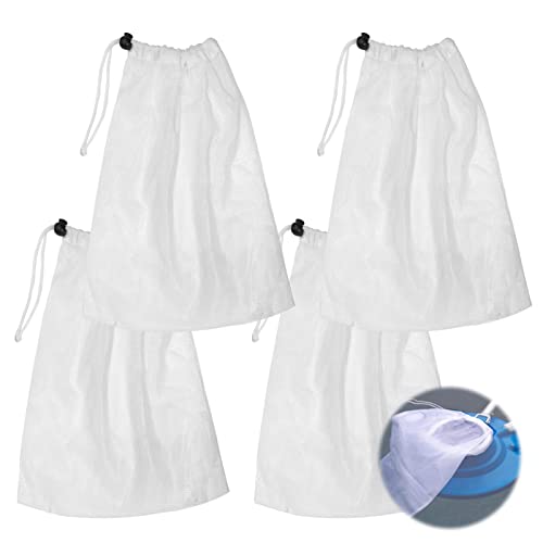 4 Sacs de Nettoyage de Piscine, Sacs filtrants en Maille Fine pour aspirateur de Piscine, Sacs en Maille avec Cordon de Traction et de Verrouillage pour Le...