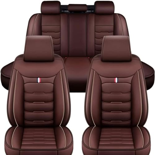 NgAnoh Fundas Asientos Coche para Cit Roen DS 3 DS4 DS4S DS5 DS5LS DS6 DS7, Cuero Delanteros Y Traseros Impermeable Juegos Cubreasientos Protector Interior Accesorios,D/Coffee