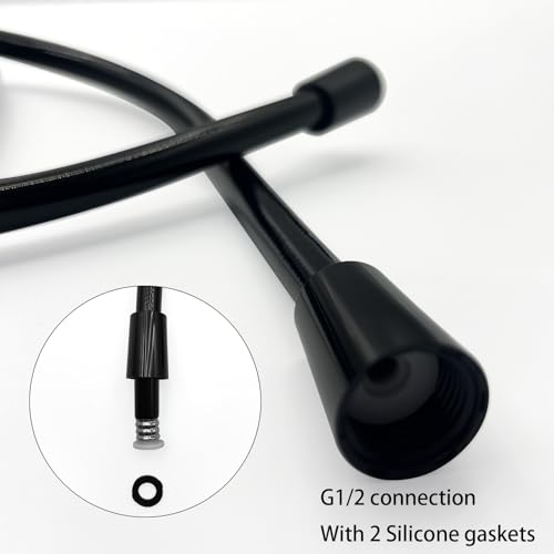 Image of Replacement Shower Hose for RV Camper 6in Flexible & Kink-Free Heavy Duty PVC Lead-Free Black