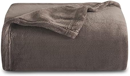 Bedsure Fleece Blanket Sofa Throw - Versatile Blanket Fluffy Soft Throw for Bed and Couch Twin / Double, Silver Grey, 150x200cm