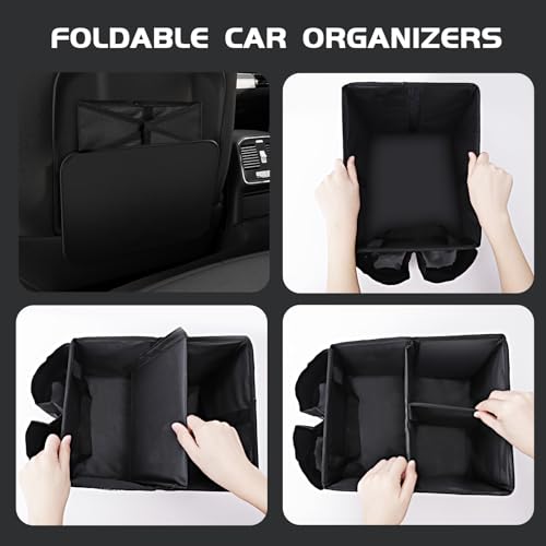 AiQInu Autositz Organizer Auto Zubehör Innenraum, Aufbewahrungsbox Kinder mit Becherhaltern und Netztaschen für Vorderen Rücksitz und den Kofferraum für Spielzeug, Bücher, Snacks, andere Utensilien