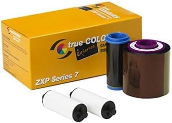 ZEBRA Technologies 800077-742 True Colors IX Series Color Ribbon for ZXP Series, 7 Compatible, Ymcko, 750 Labels per Roll