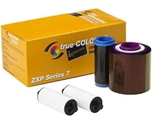 ZEBRA Technologies 800077-740 True Colors IX Series Color Ribbon for ZXP Series, 7 Compatible, Ymcko, 250 Labels per Roll