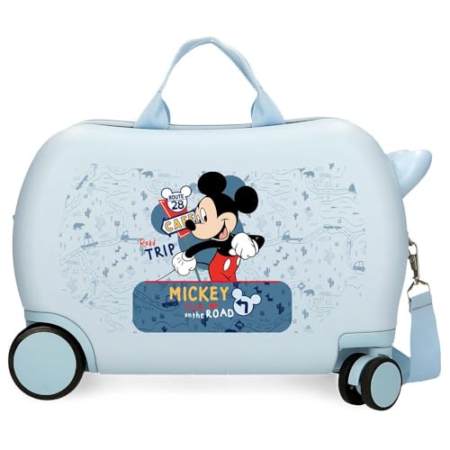 Joumma Disney Musse Road Trip Barnväska Blå 45 x 31 x 20 cm Hård ABS 24,6 L 1,8 kg 4 Hjul Bagage Hand, Blå, barnresväska