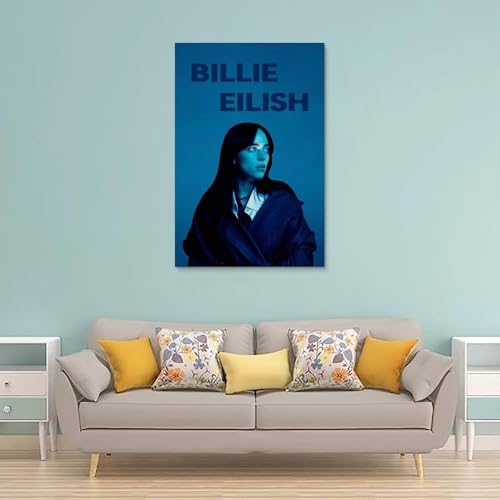 Yuangoes Póster de Billie de Eilish Music Retro Vintage Cover Music Pósteres musicales para habitación, lienzo estético, arte de pared, decoración de dormitorio, 20 x 30 cm