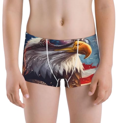 Boys' Cotton Boxer Brief Soft Underwear-Bald Eagle Pilot
