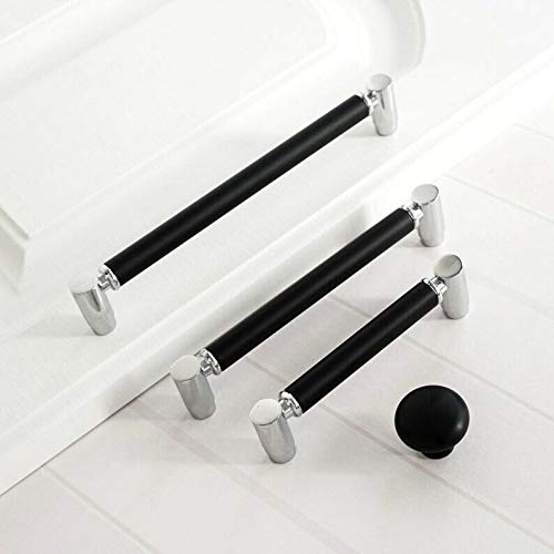 Cabinet Pulls_ Black Silver Kitchen Cabinet Handle Drawer Pull Modern Dresser  Knobs Wardrobe - (Hole spacing:6.3