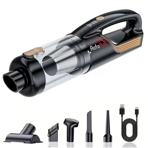 Image of Auto Hub 3-in-1 Cordless Car Vacuum Cleaner | 18000Pa Suction | 100W Brushless Motor |6000mAh Battery | Blower, Vacuum and Inflate | Washable HEPA Filter | Car, Home and Office Use