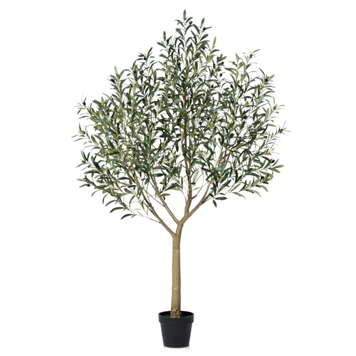 VeriNatural Olivier Artificiel Plante-180 cm Grande Fausse Plante avec Pot Stable, Résistante aux UV- Faux Arbre Décoration pour Intérieur Extérieur Salon Bureau Balcon Jardin,VN157