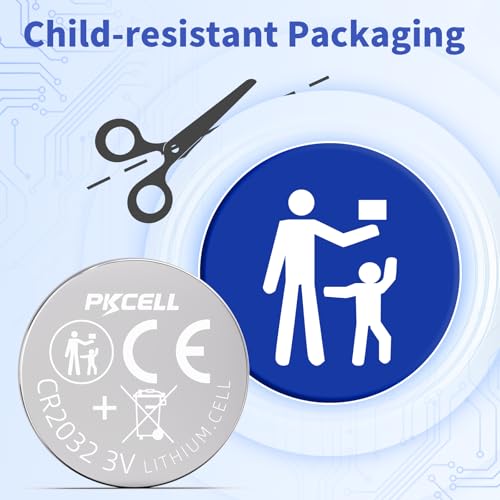 PKCELL Paquete de 50 Pilas CR2032 Litio 3V miniatura 4