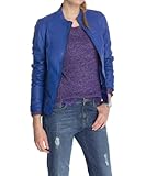 esprit lederjacke damen  edc by ESPRIT Damen Jacke 014CC1G006, Gr. 40 (L), Blau (421 Bristol Blue)