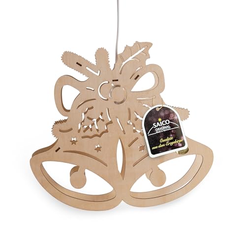 Saico - LED Fensterbild „Glocke“ aus Holz - 3D...