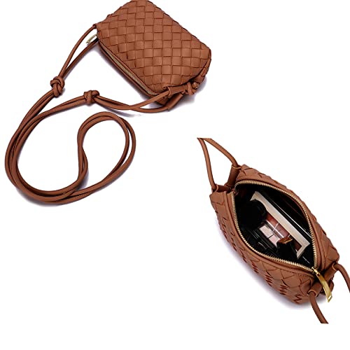 Image of ZEDIUH Woven Bag for Women Crossbody Shoulderbag, Small Vegan Leather Purse