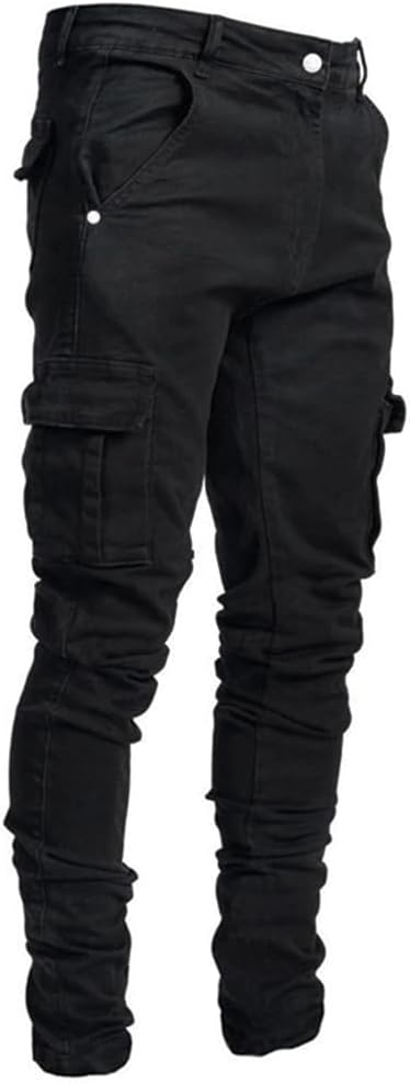 Men's Casual Stylish Straight Slim Fit Jeans Young Hiphop Skinny Denim Pants