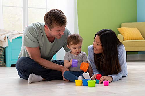 LAMAZE - Pile And Play Stacking Cups - Zestaw zabawek do układania i układania - kubki do układania dla niemowląt - kolorowe zabawki dla niemowląt, wielokolorowe, od 0 miesięcy +