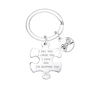 MADHAHEFU Love Gifts For Her Him Girlfriend Wife Boyfriend Husband Happy Anniversary Keyring Valentines Day Birthday Gift For Girlfriend