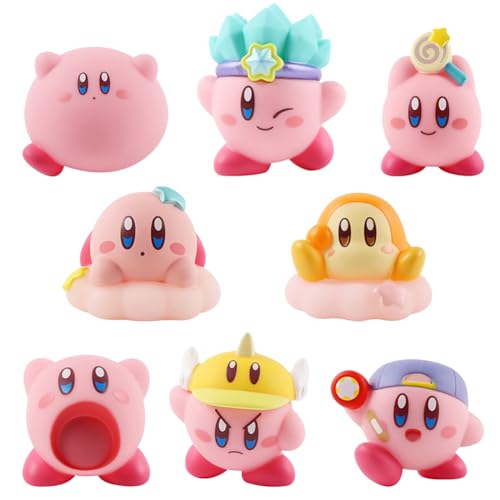 8 Piezas KirB-y Figures de Cupcakes Artículos KirB-y Decoración para Tartas Mini...