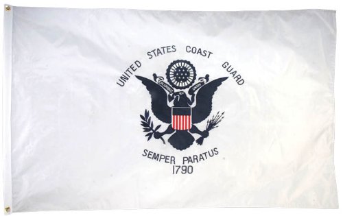 Large US COAST GUARD FLAG - - - 3x5 Foot DOUBLE SIDED - EMBROIDERED FLAG - - USCG Flag