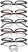 5 Packs Horn Rimmed Half Frame Reading Glasses Semi Rimless Reading Glasses with Lanyard 2.00