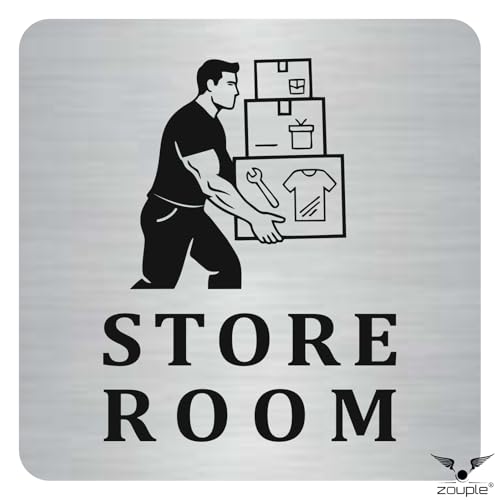 Image of STORE ROOM Sign, 6x6 Inch, Durable Steel, Self-Adhesive