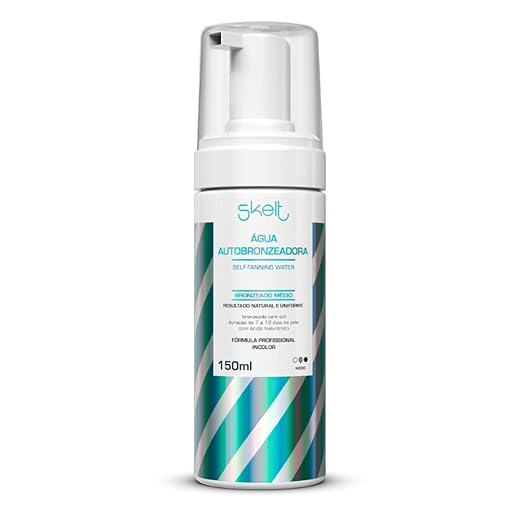 Skelt Água Autobronzeadora 150ml | Ácido Hialurônico, 100% Natural, Bronze Natural e Uniforme, Pele Hidratada e Saudável, Duração de 7 a 12 Dias | Todos os Tipos de Pele