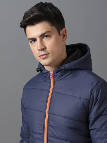 Image of Urbano Fashion Men's Full Sleeve Zippered Hooded Neck Puffer Jacket