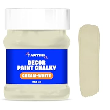7 Artists Cream-White Chalk paint 230 ml Chalky Wood Craft Paint