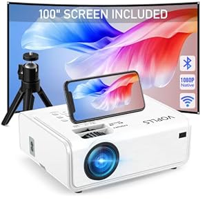 Projector with WiFi and Bluetooth, 2023 Upgraded VOPLLS 5G Native 1080P Projector, 380ANSI Outdoor Projector 4K Support…