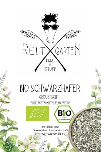 Reitgarten´s Bio Schwarzhafer gequetscht 10 kg Pferd Kraftfutter Hafer Schwarzhafer Pferdefutter