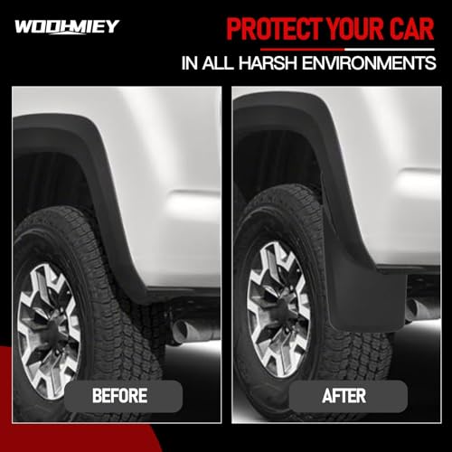 Image of 4PCS Mud Flaps Black, Flexible Mudguards Kit with Hardware Accessories, Splash Guards Mud Guards Kit Fit for Tacoma 2016-2023(2016-2023)